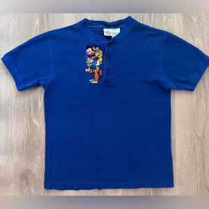 Vintage The Disney Store Embroidered Henley‎ Short Sleeve Tee Sz S